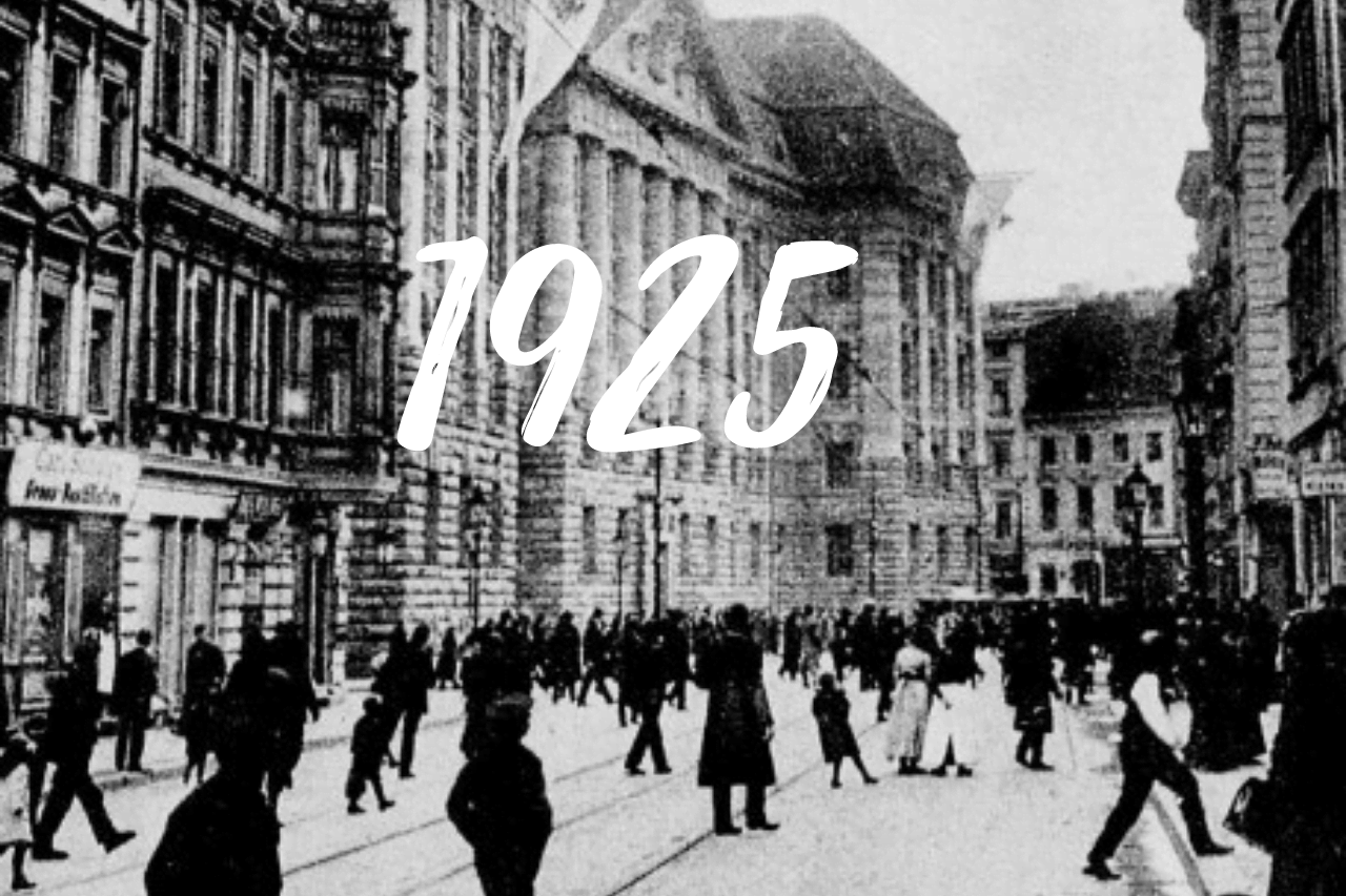 Straßenszene in der Weimarer Republik aus dem Jahr 1925.