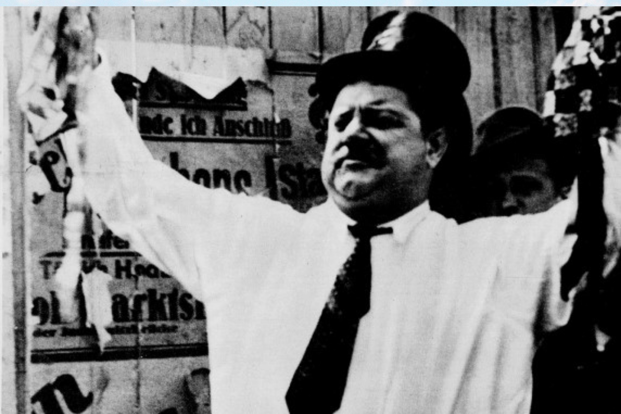 Das Bild zeigt Heinrich George als Franz Biberkopf in der Verfilmung des Döblin-Romans "Berlin Alexanderplatz".