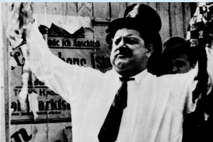 Das Bild zeigt Heinrich George als Franz Biberkopf in der Verfilmung des Döblin-Romans "Berlin Alexanderplatz".